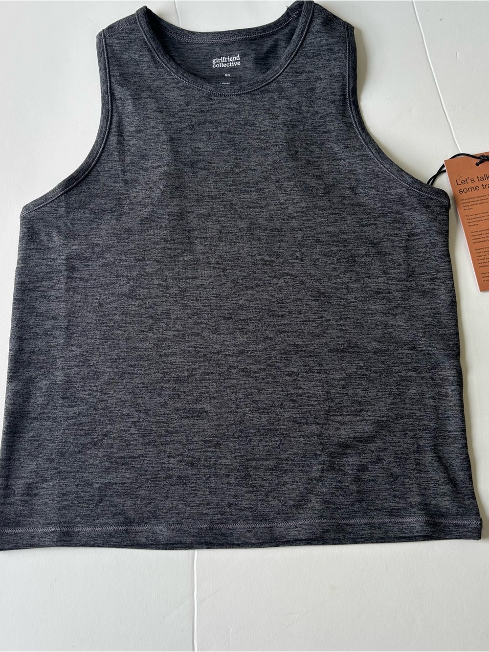 NWT girlfriend collective xs gray tank top